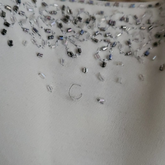 Creme colored beaded cocktail dress - Picture 11 of 11